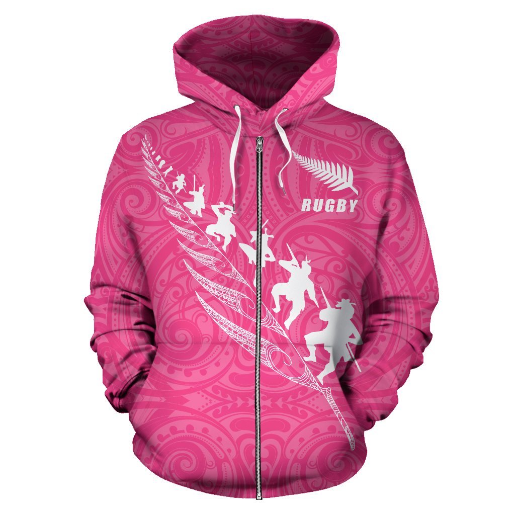 New Zealand Rugby Hoodie, Haka Fern Zip Up Hoodie - Vibe Hoodie Shop