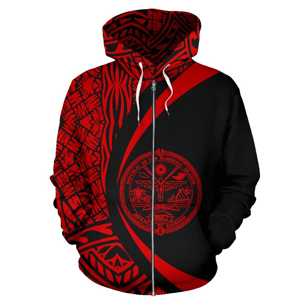 Marshall Polynesian Hoodie Zip Up Custom - Circle - Vibe Hoodie Shop