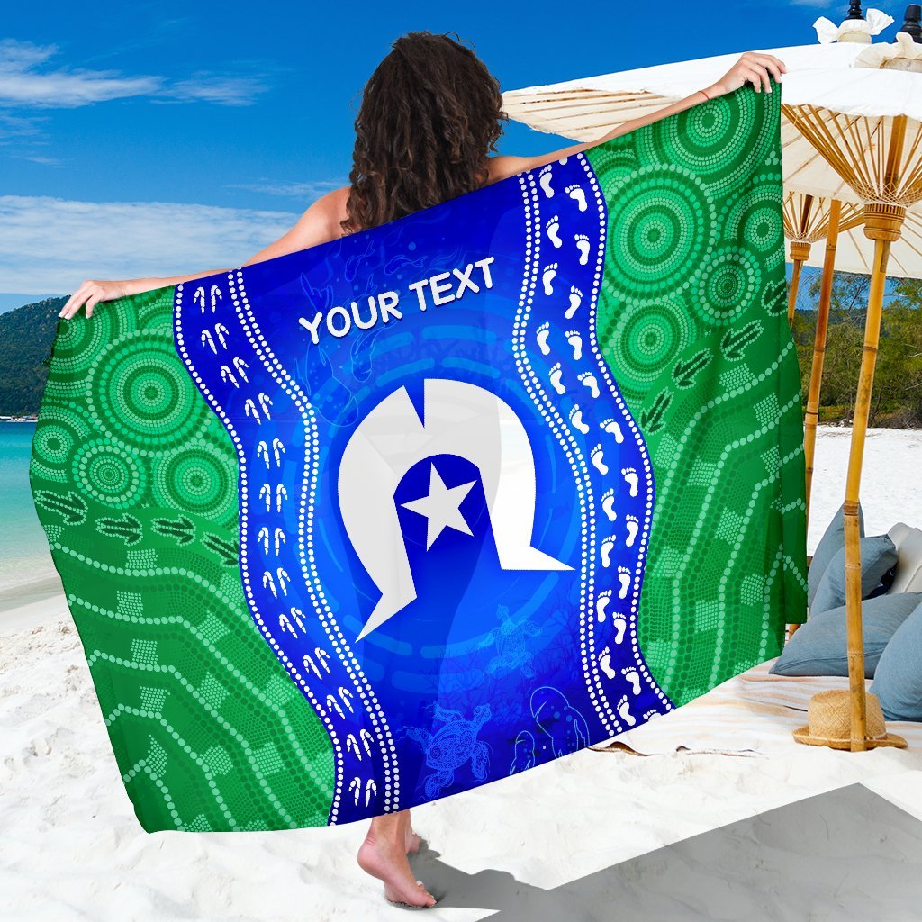 Custom Torres Strait Islanders Sarong - Torres Symbol With Aboriginal Patterns - Vibe Hoodie Shop