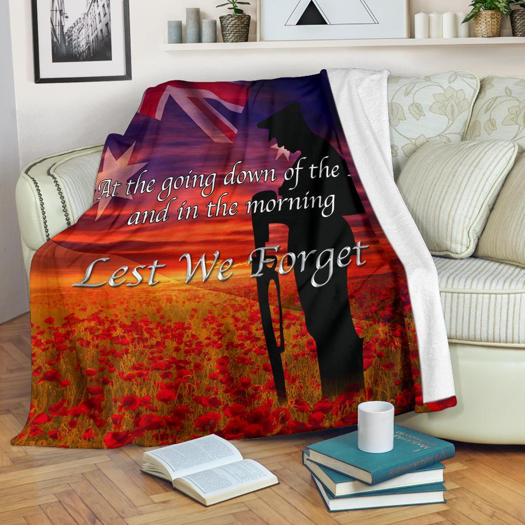 ANZAC Day 2021 Premium Blanket - Lest We Forget Ver02 - Vibe Hoodie Shop