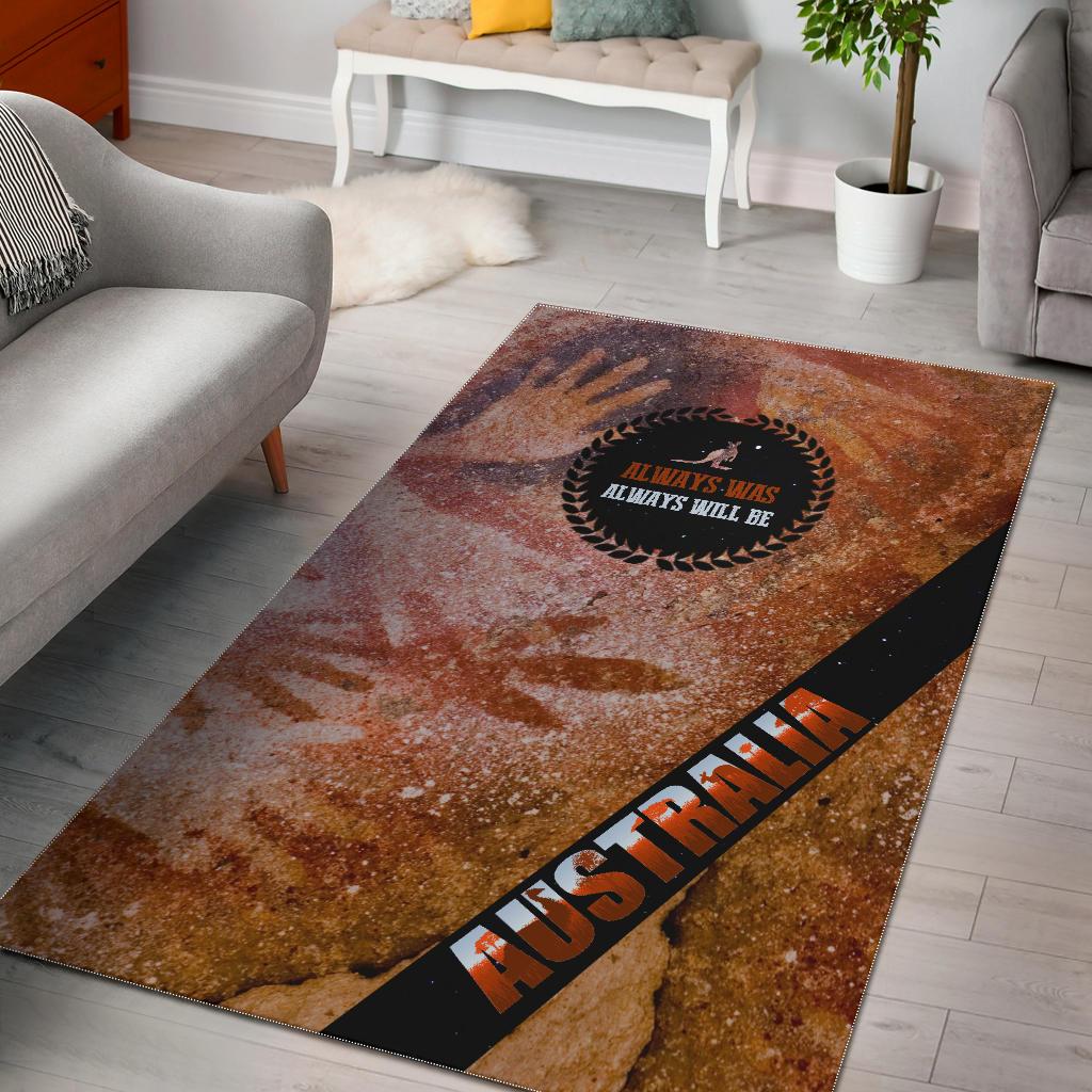 Area Rug - Handprint with Kangaroo Logo - Vibe Hoodie Shop