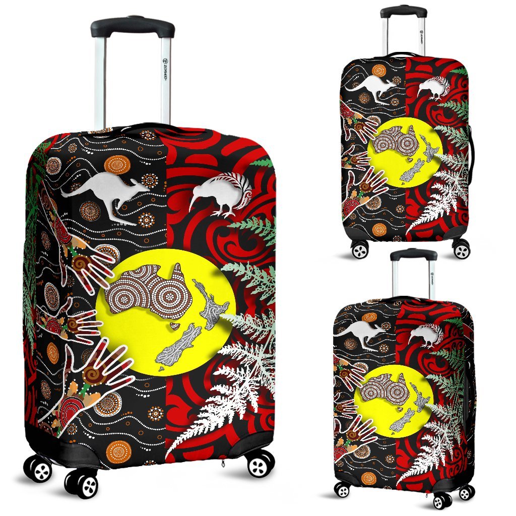 New Zealand Australia Luggage Covers - Maori Aboriginal - Vibe Hoodie Shop