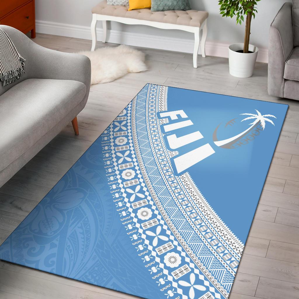 Fiji Tapa Rugby Area Rug version Style You Win - Blue - Vibe Hoodie Shop