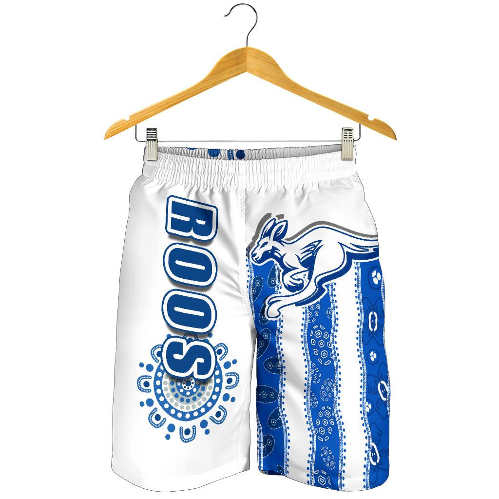 Melbourne Kangaroos Men Shorts Indigenous North - Roos White - Vibe Hoodie Shop