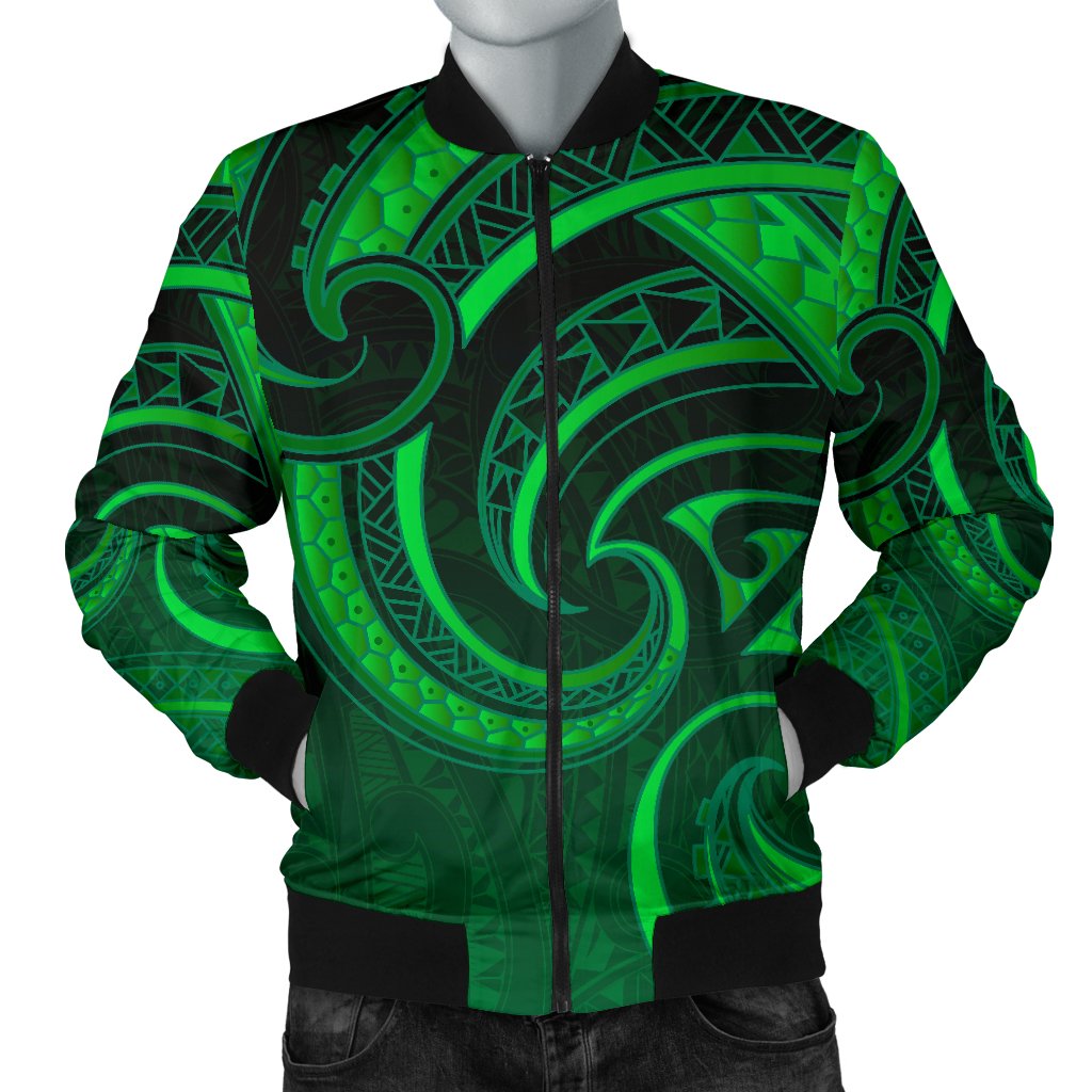 New Zealand Maori Mangopare Men Bomber Jacket Polynesian - Green - Vibe Hoodie Shop