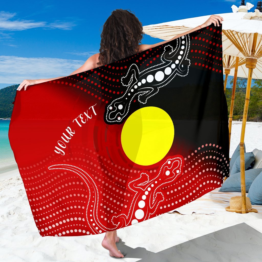Custom Aboriginal Sarong - Two Indigenous Lizard - Vibe Hoodie Shop