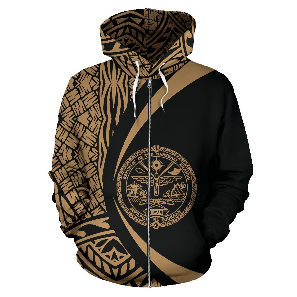 Marshall Islands Polynesian Zip - Up Hoodie - Circle Style 01 - Vibe Hoodie Shop