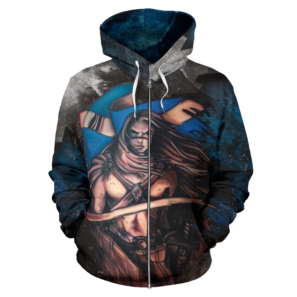 Scotland Zip - Up Hoodie - Kilt Warrior Zip - Up Hoodie - Vibe Hoodie Shop