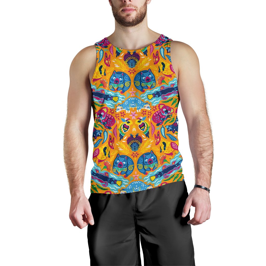 Men Tank Top - Australia Animals Mens Tank Color Art - Vibe Hoodie Shop