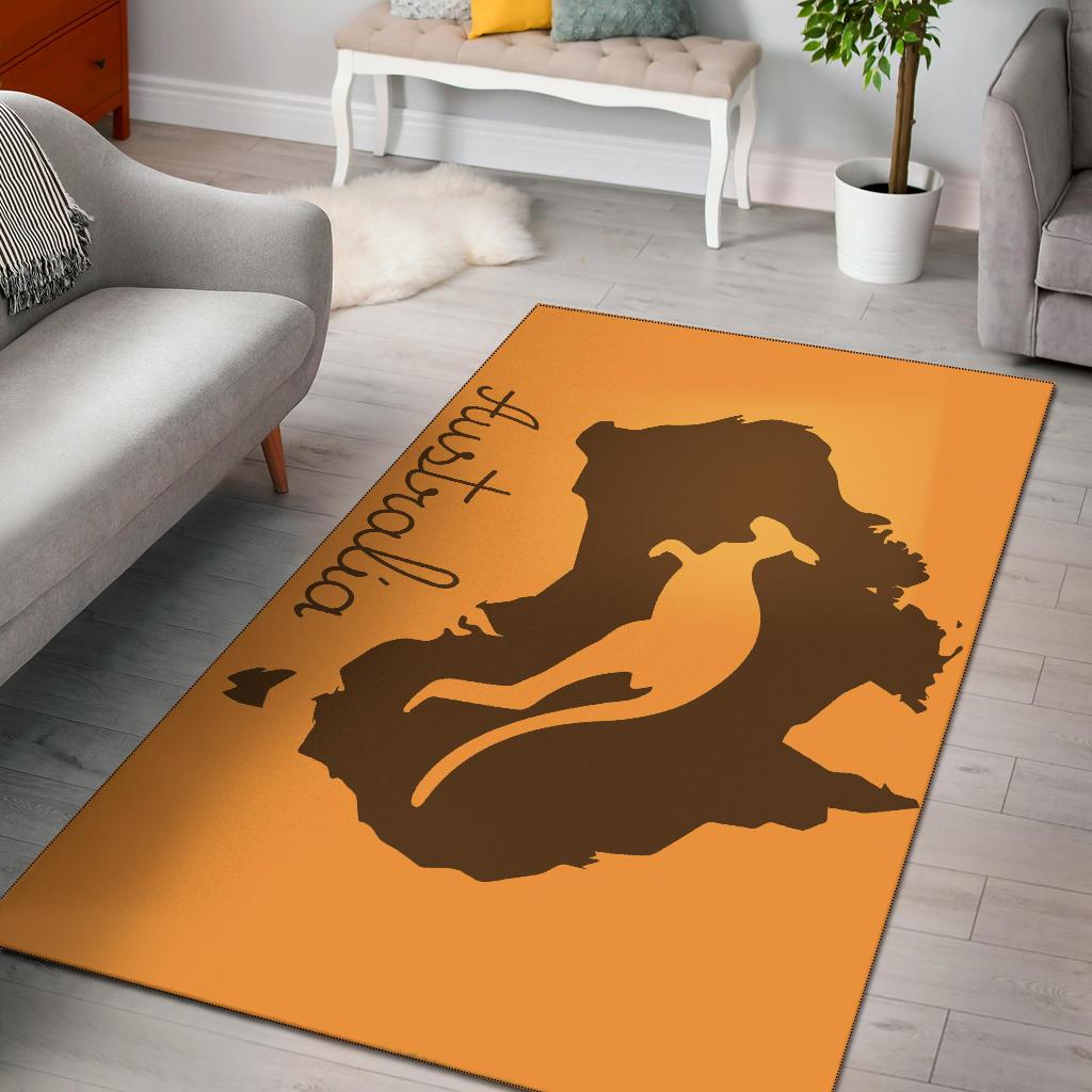 Area Rug - Kangaroo Rug Australia Map - Vibe Hoodie Shop