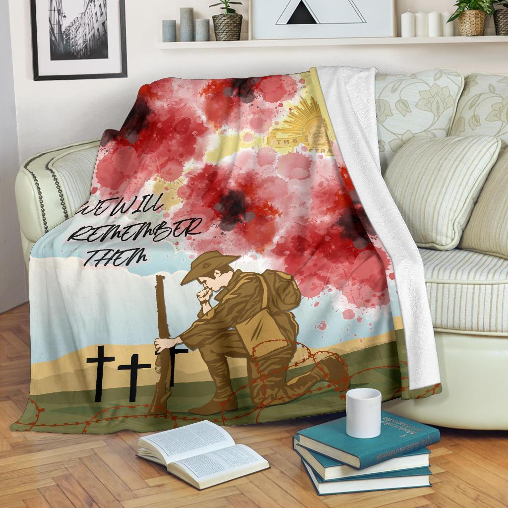 ANZAC Day Premium Blanket - We Will Remember Them - Vibe Hoodie Shop