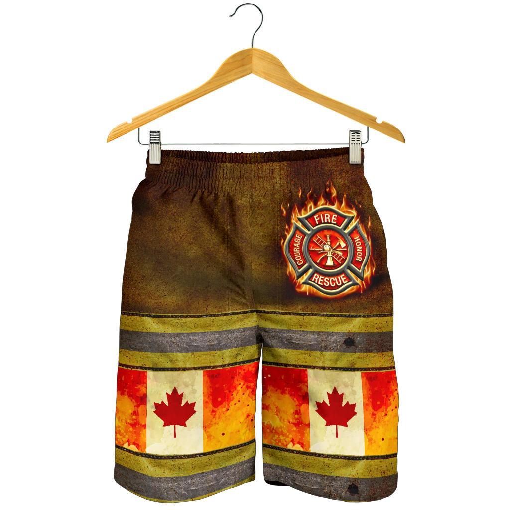 Canada Men's Short - Canadian Firefighter 3D - Vibe Hoodie Shop