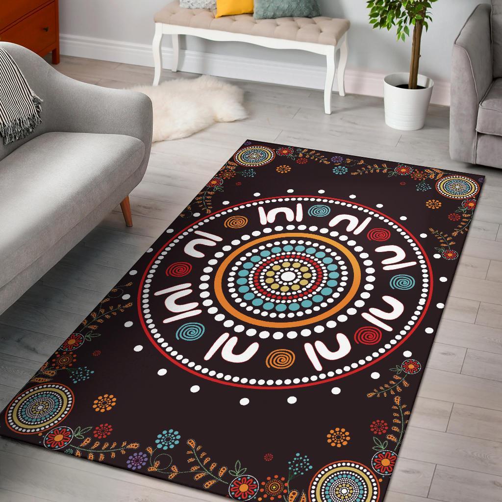 Area Rug - Meeting Place Aboriginal Art Painting - Vibe Hoodie Shop