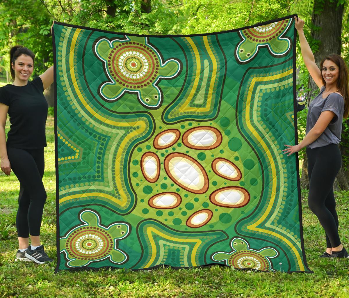Aboriginal Premium Quilt - Indegenous Dot Painting Art - Vibe Hoodie Shop