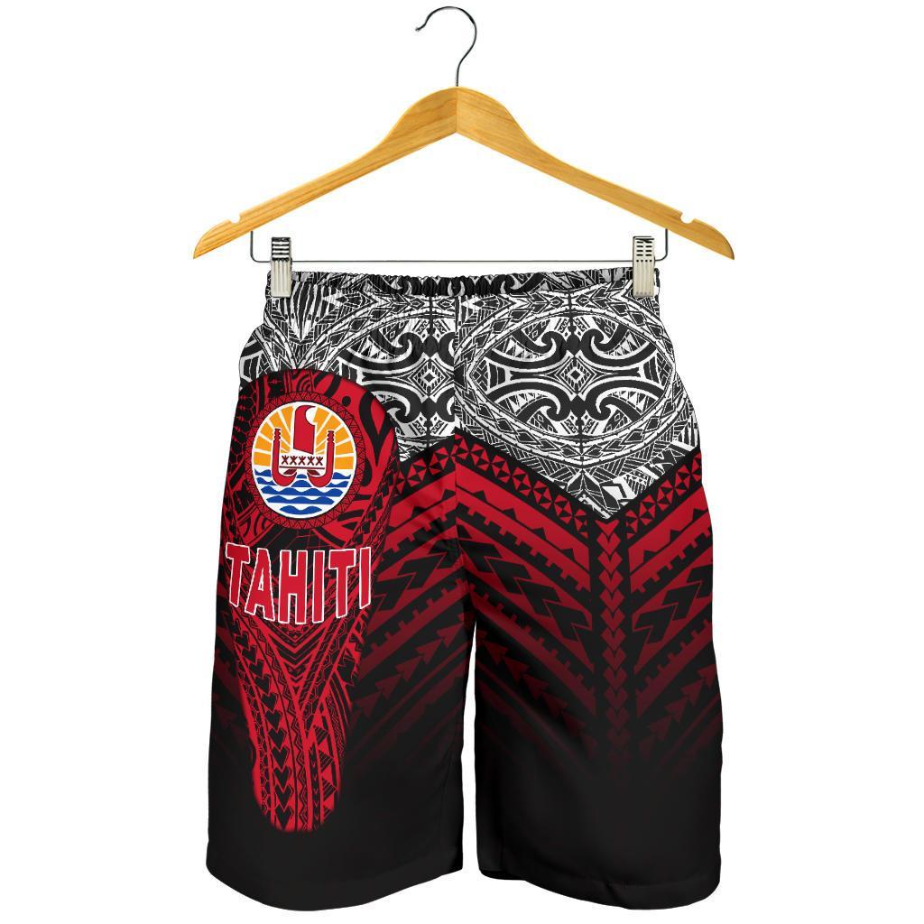 Tahiti All Over Print Men's Shorts Polynesian Tattoo Coat Of Arms - Vibe Hoodie Shop