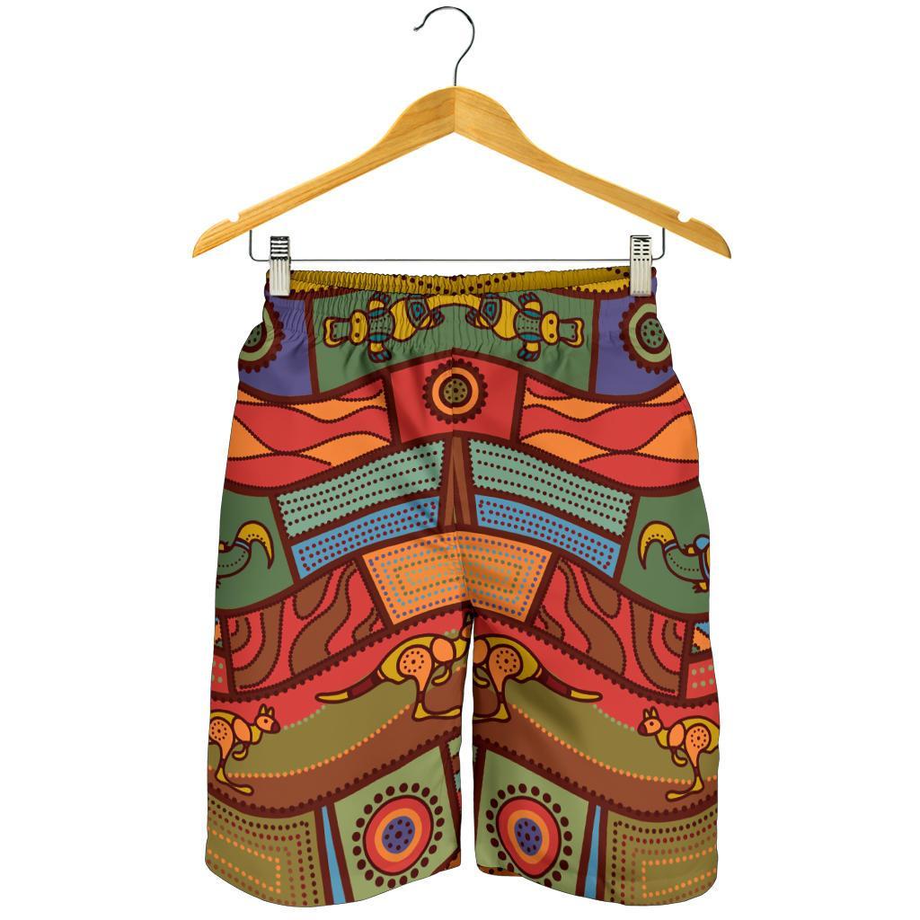 Men's Shorts - Aboriginal Art With Animals - Vibe Hoodie Shop