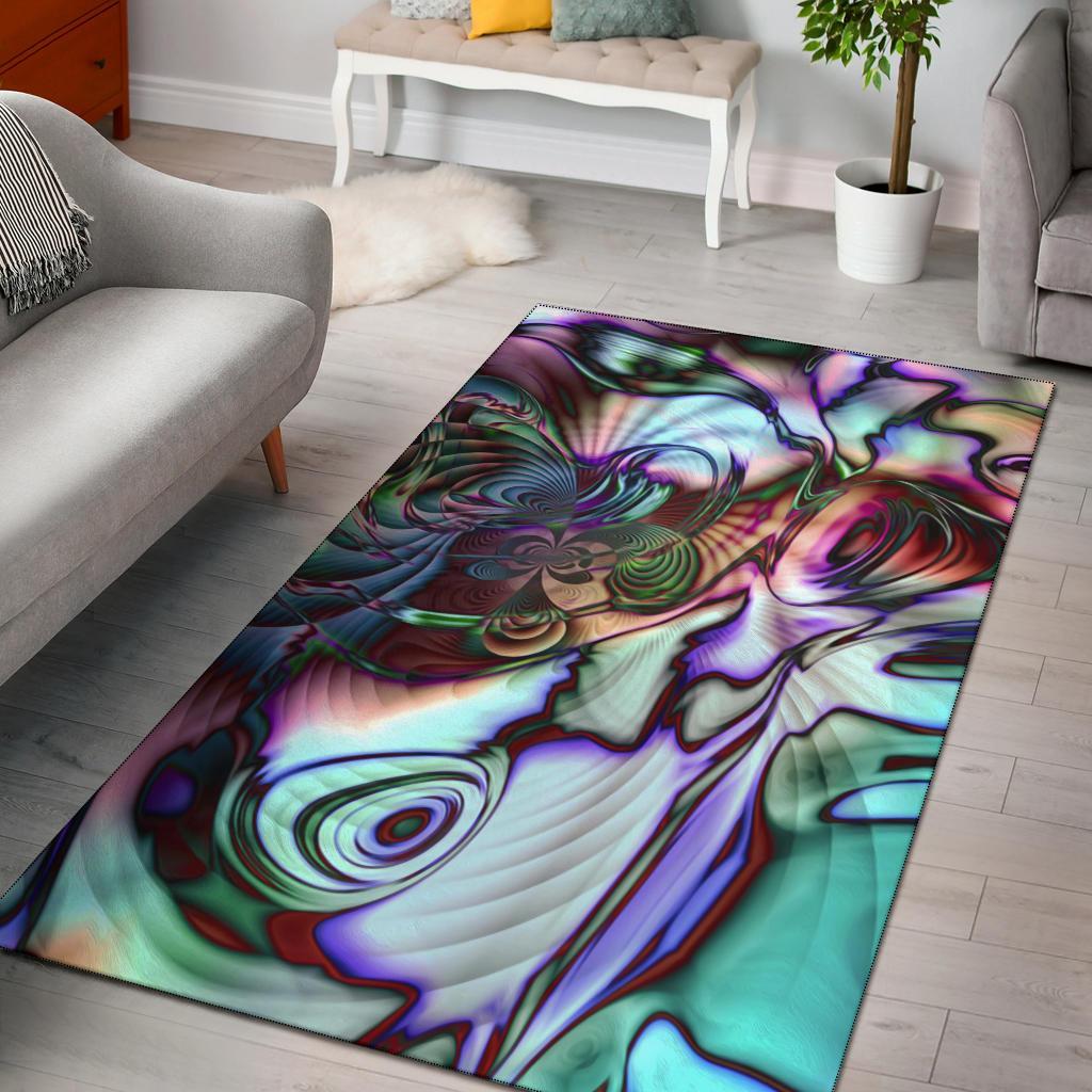 New Zealand Paua Shell Area Rug - Vibe Hoodie Shop