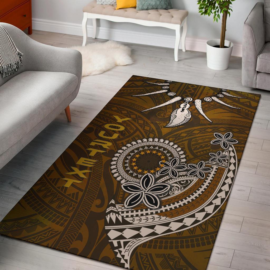 Cook Islands Custom Personalised Area Rugs - Polynesian Boar Tusk - Vibe Hoodie Shop