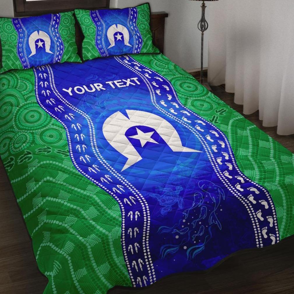 Custom Torres Strait Islanders Quilt Bed Set - Torres Symbol With Aboriginal Patterns - Vibe Hoodie Shop