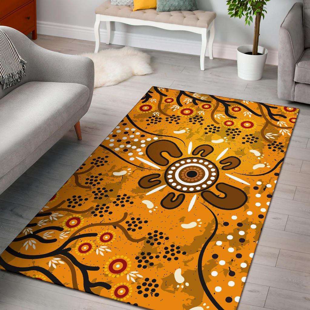 Area Rug - Aboriginal Art In Spring Style - Vibe Hoodie Shop