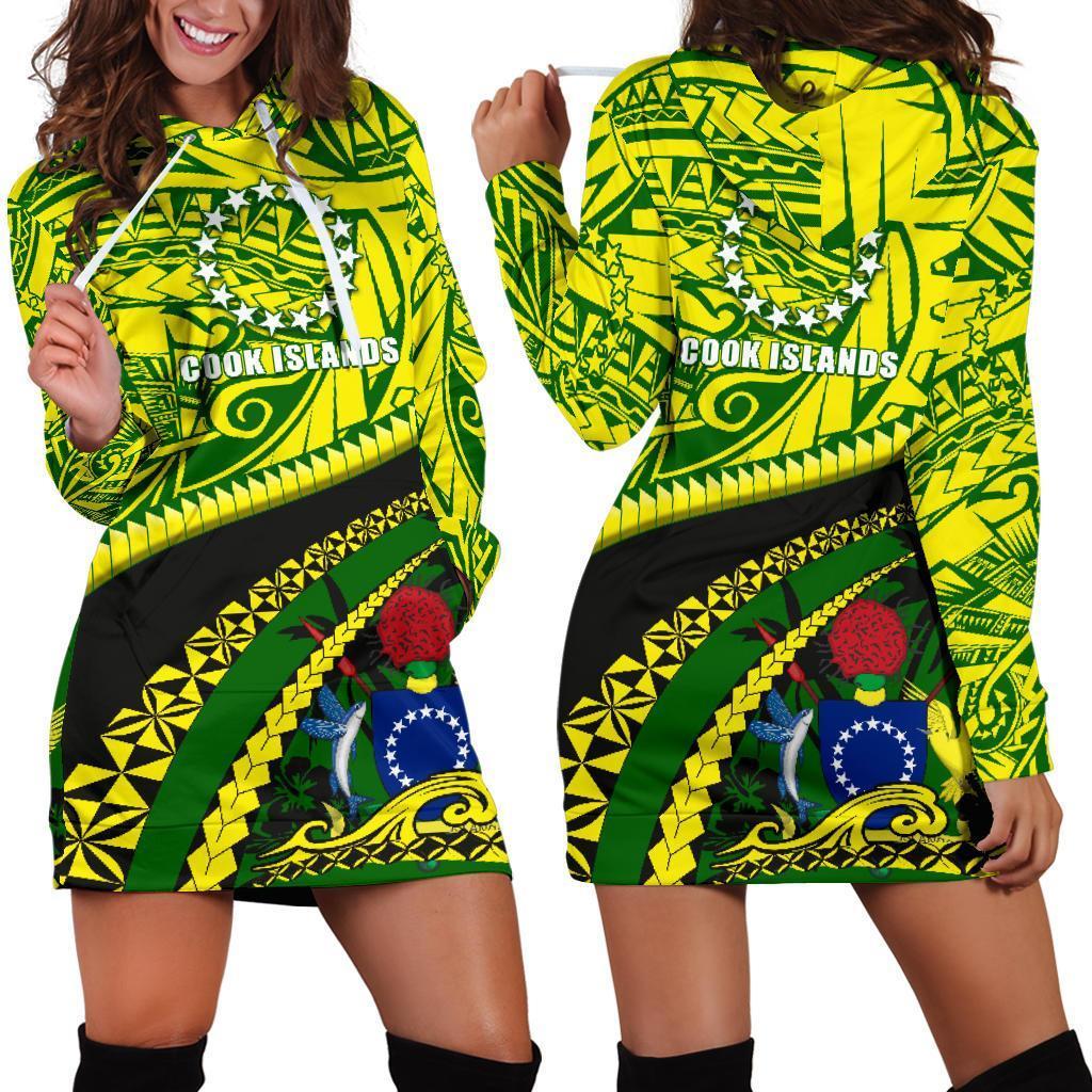 Cook Islands Hoodie Dress Polynesian Tattoo - Vibe Hoodie Shop