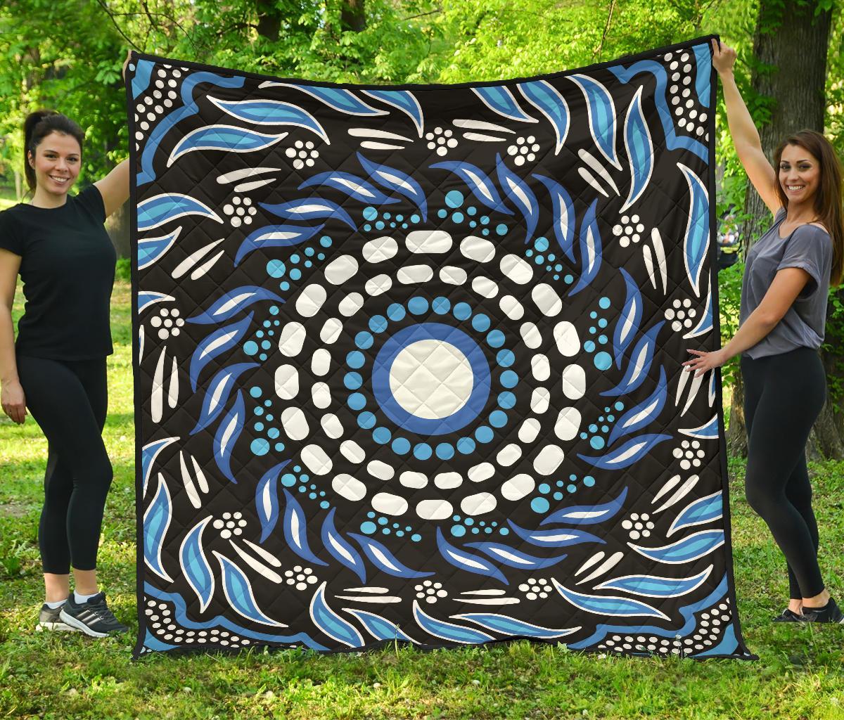 Aboriginal Premium Quilt - Indegenous Dot Painting Art - Vibe Hoodie Shop