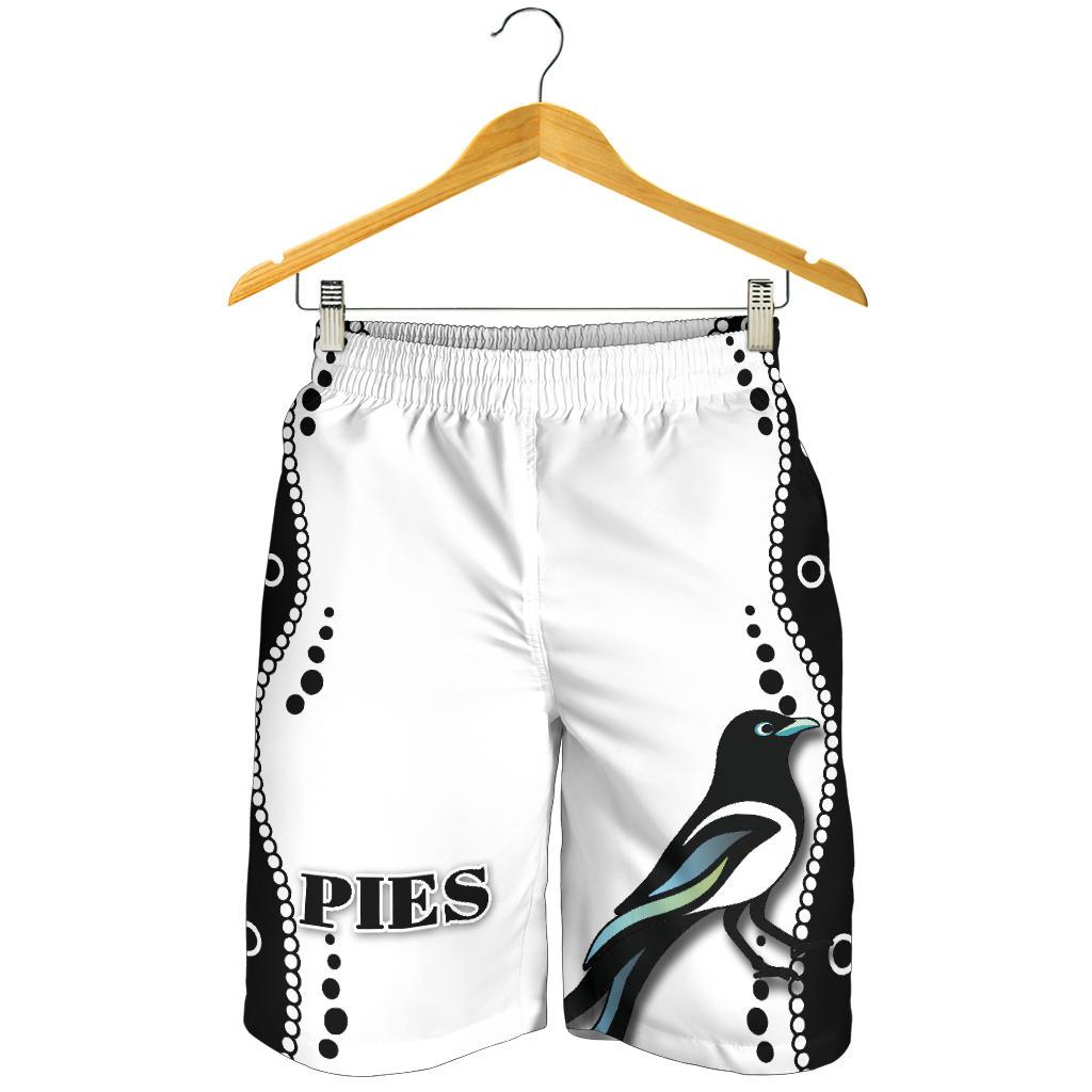 Collingwood Men Shorts Pies Indigenous - White - Vibe Hoodie Shop