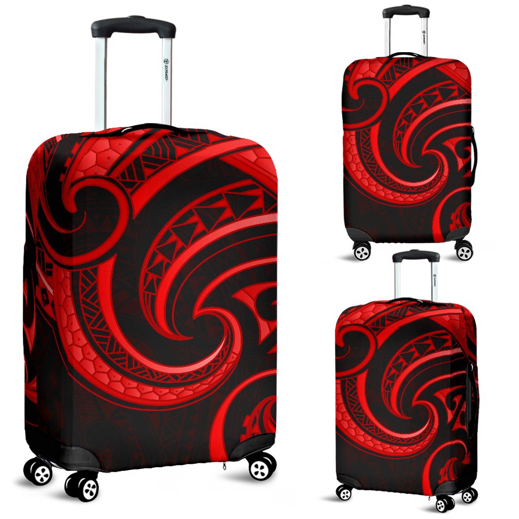 New Zealand Maori Mangopare Luggage Cover Polynesian - Red - Vibe Hoodie Shop