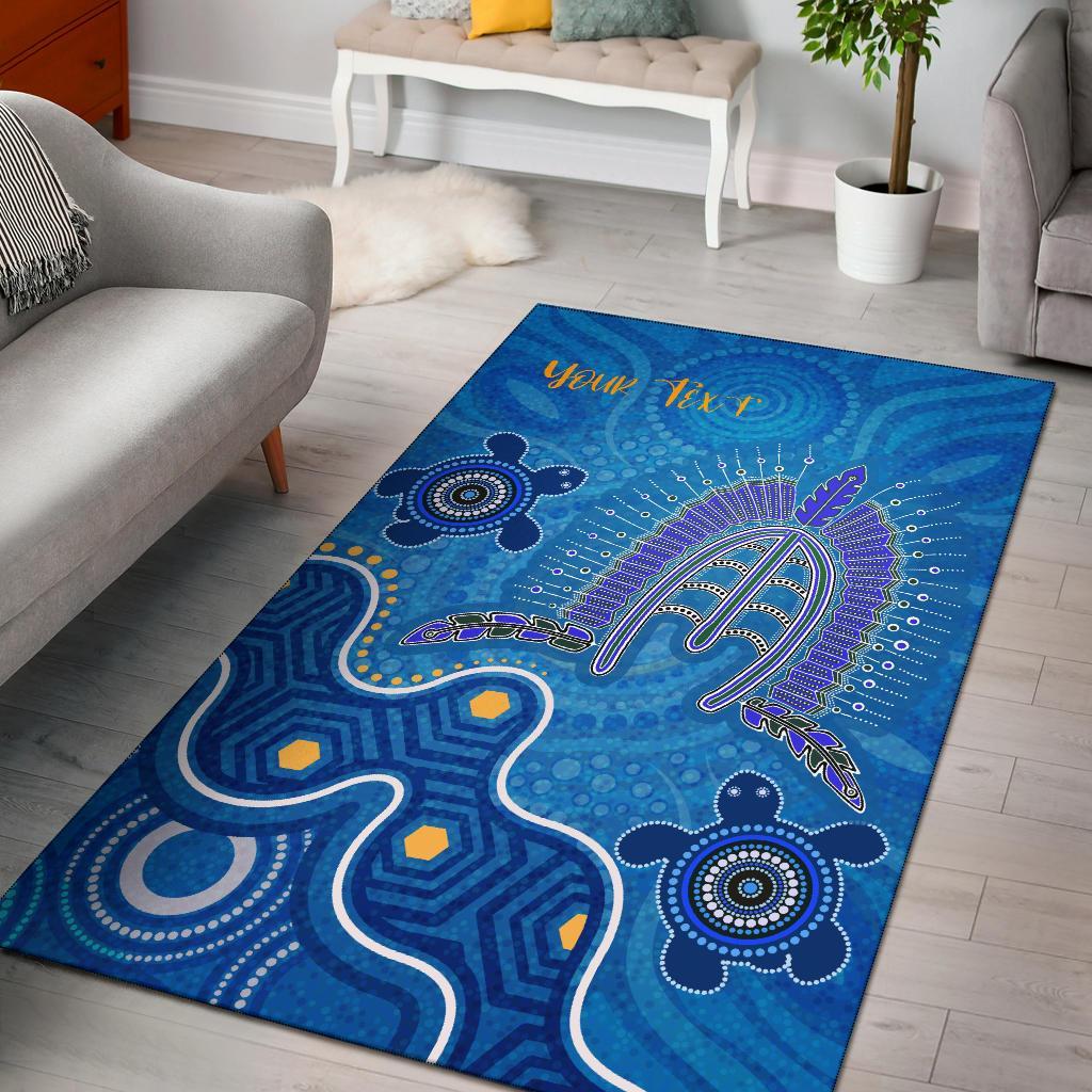 Torres Strait Personalised Area Rug - Dhari And Turtle - Vibe Hoodie Shop