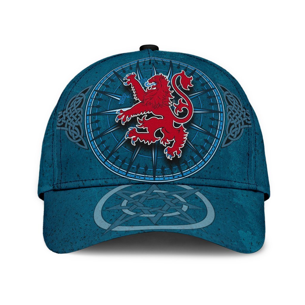 Scotland Celtic Classic Cap - Celtic Compass With Scottish Lion - Vibe Hoodie Shop