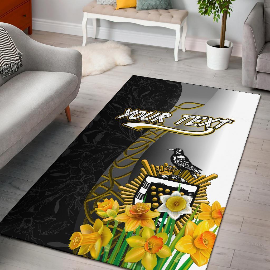 Cornwall Celtic Custom Personalised Area Rug - Daffodil With Seal - Vibe Hoodie Shop