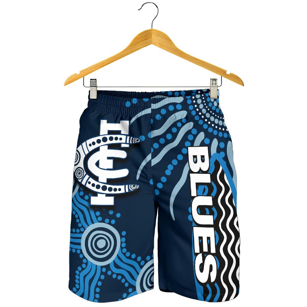 Carlton Blues All Over Print Men's Shorts Aboriginal - Vibe Hoodie Shop