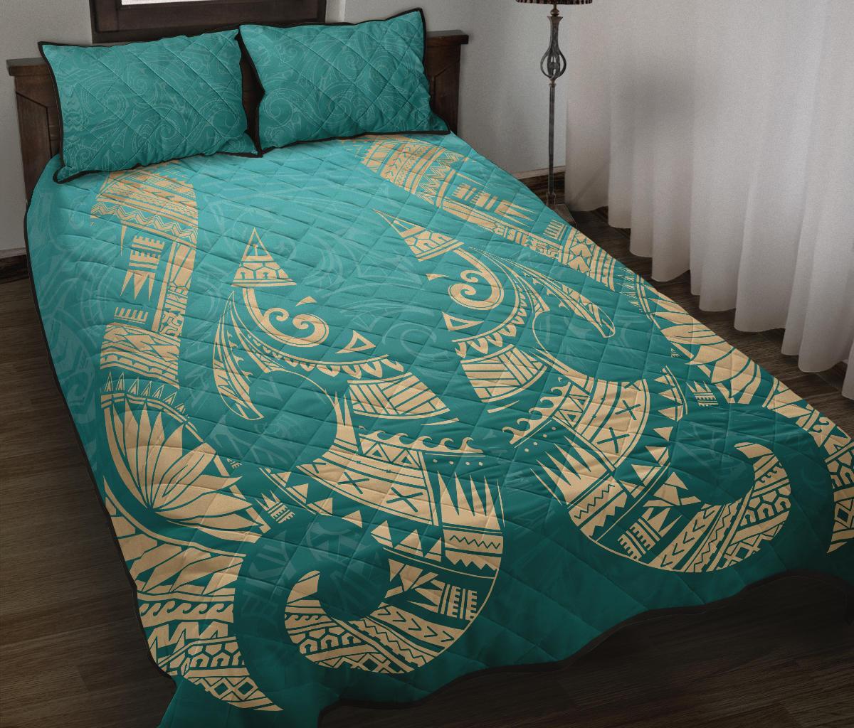 New Zealand Maori Hei Matau Tattoo Quilt Bed Set - Vibe Hoodie Shop