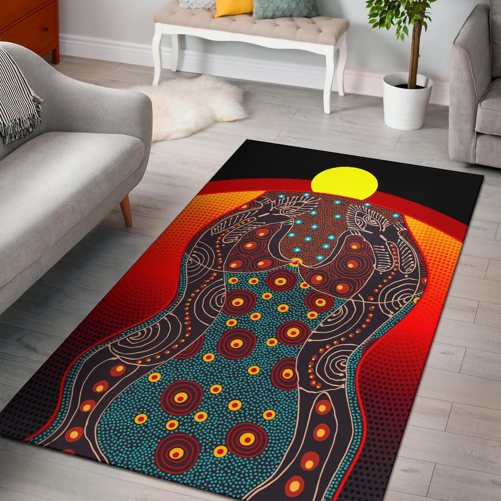 Area Rug - Aboriginal Sublimation Dot Pattern Style (Red) - Vibe Hoodie Shop