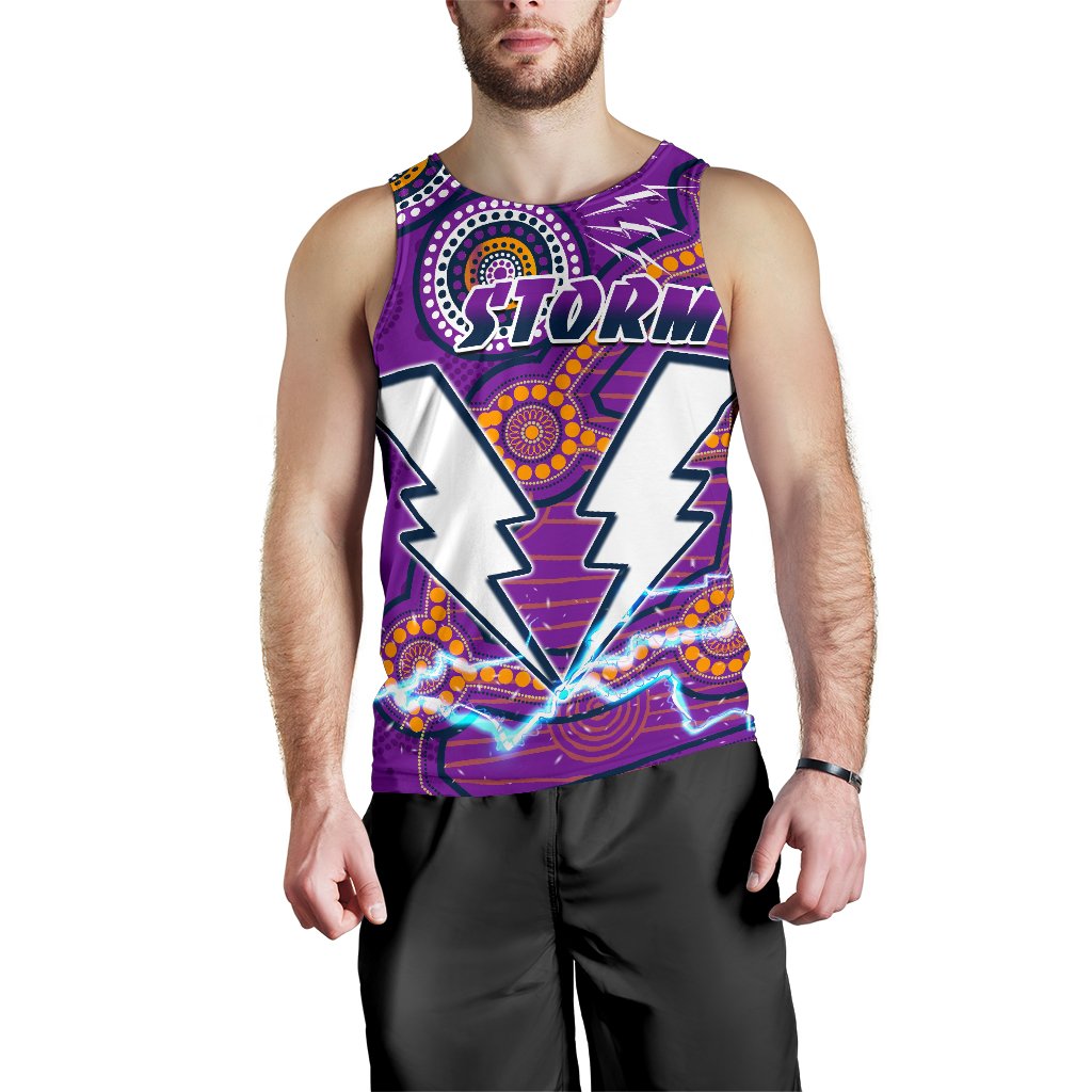 Storm Men's Tank Top Melbourne Indigenous Thunder - Vibe Hoodie Shop