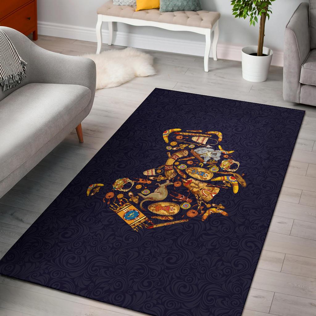 Area Rug - Australia Map Rug Symbol - Vibe Hoodie Shop