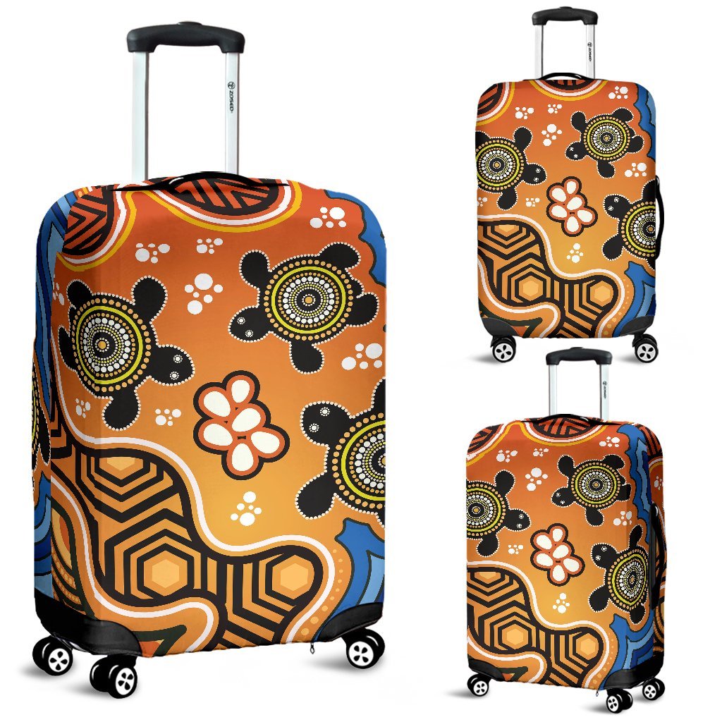 Aboriginal Luggage Covers - Indigenous Art Patterns Ver04 - Vibe Hoodie Shop