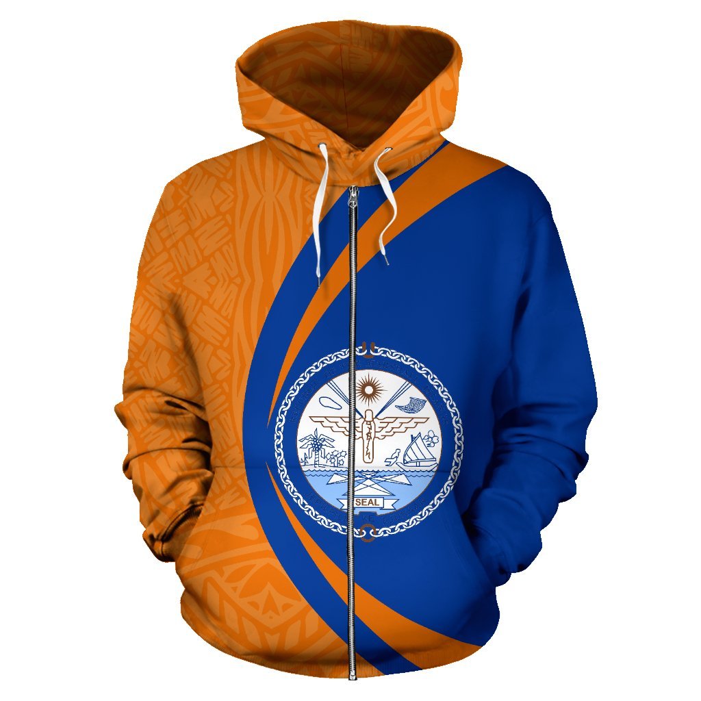 Marshall Islands Polynesian Zip - Up Hoodie - Circle Style 06 - Vibe Hoodie Shop