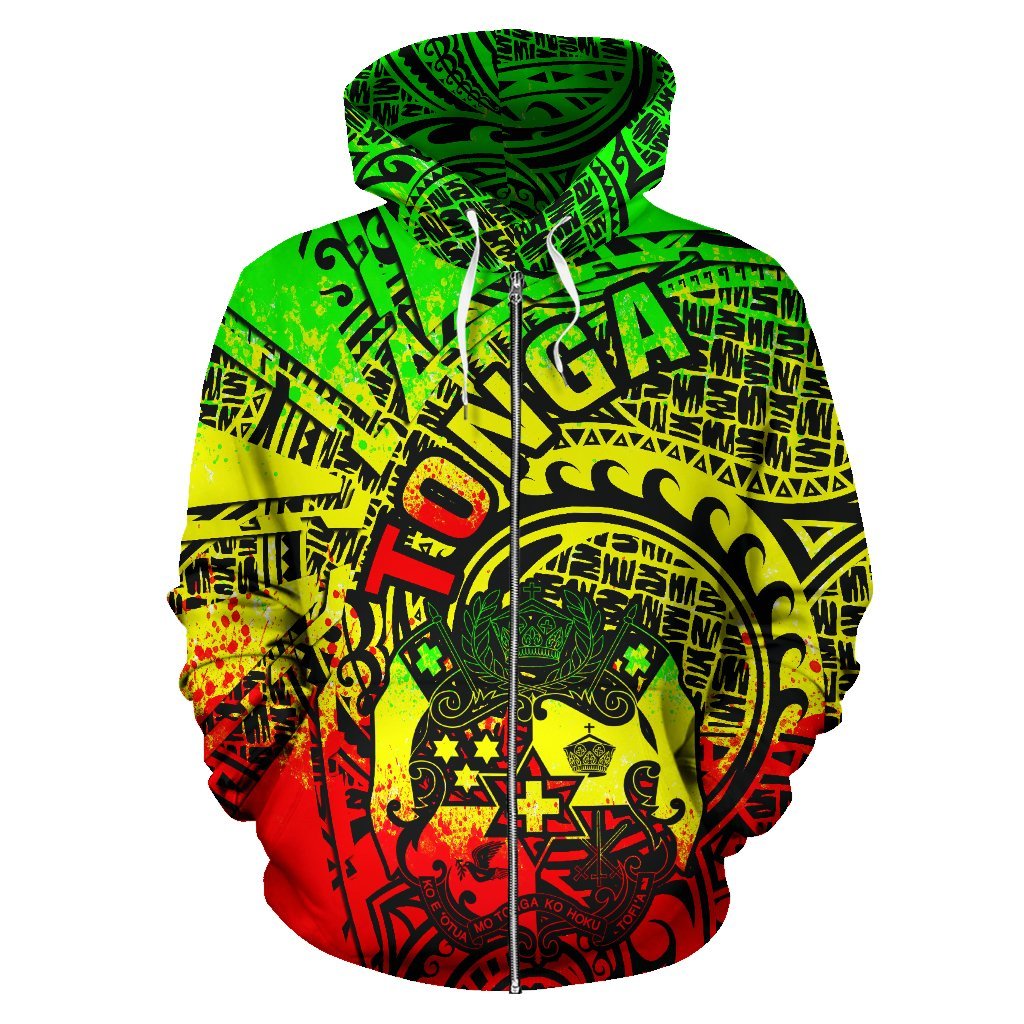 Zip Up Hoodie Tonga Polynesia - Tornado Style - Vibe Hoodie Shop