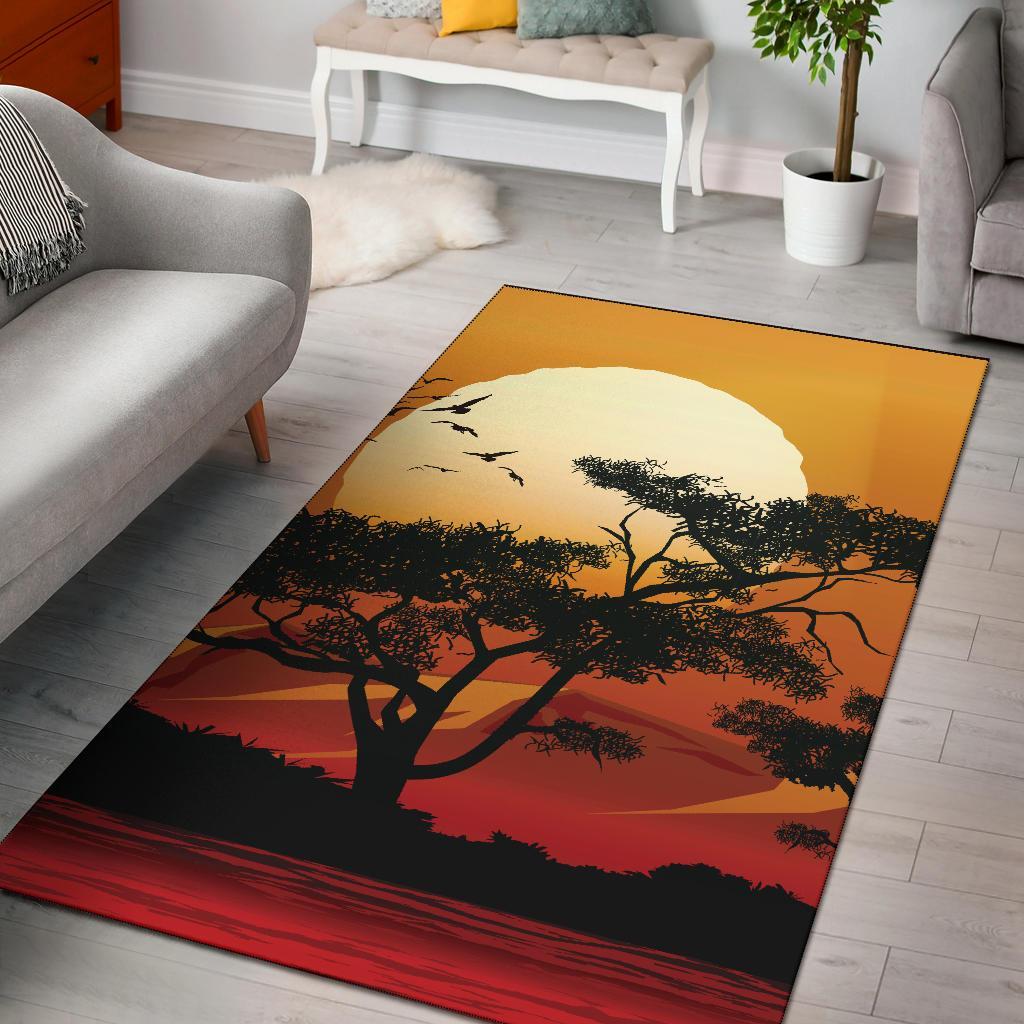 Area Rug - Sunset And Tree In Australia - Vibe Hoodie Shop