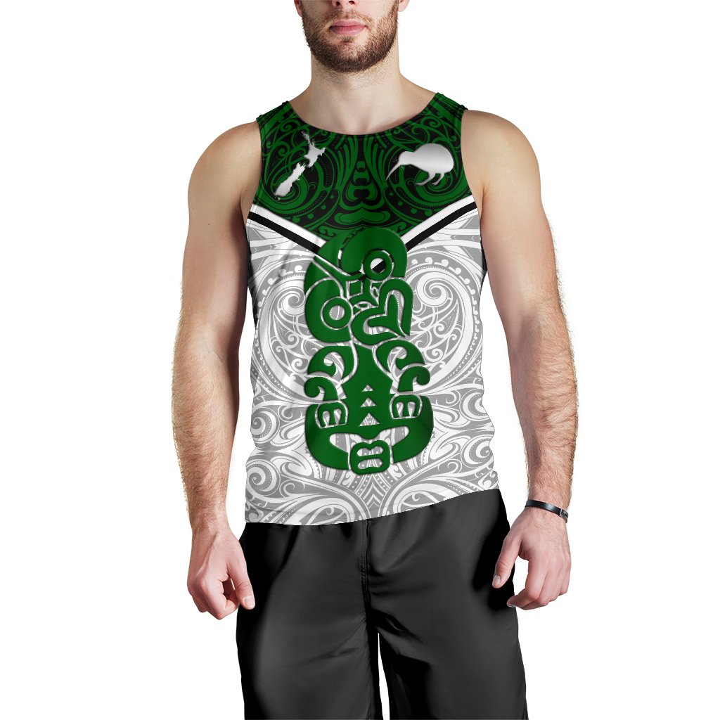 New Zealand Maori Rugby Men Tank Top Pride Version - White - Vibe Hoodie Shop