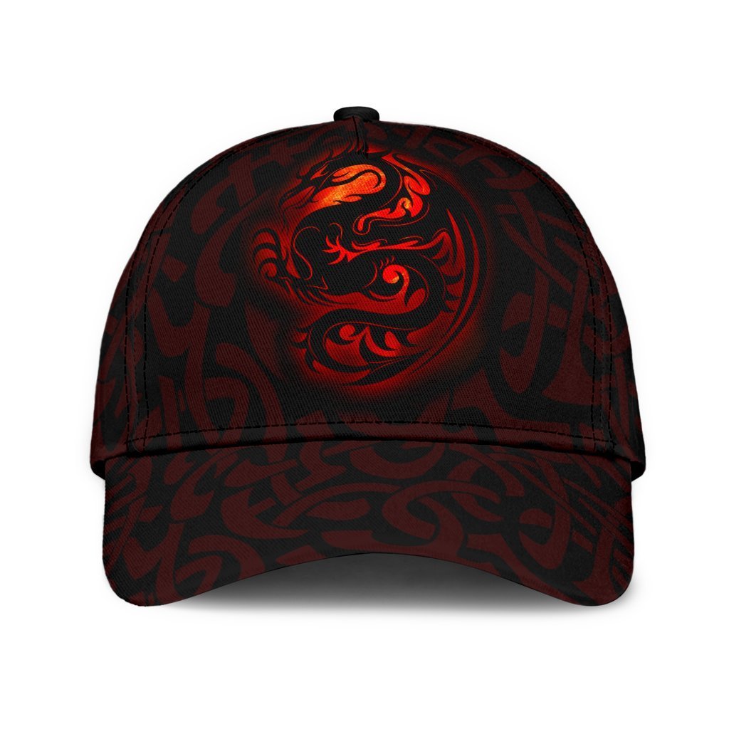 Wales Celtic Classic Cap - Fury Celtic Dragon With Knot - Vibe Hoodie Shop