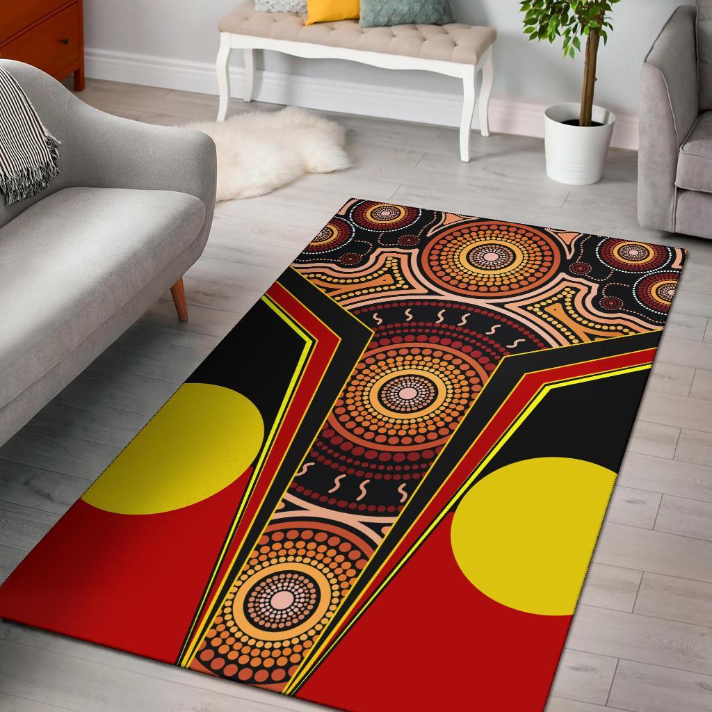 Area Rug - Aboriginal With Dot Painting Art - Vibe Hoodie Shop