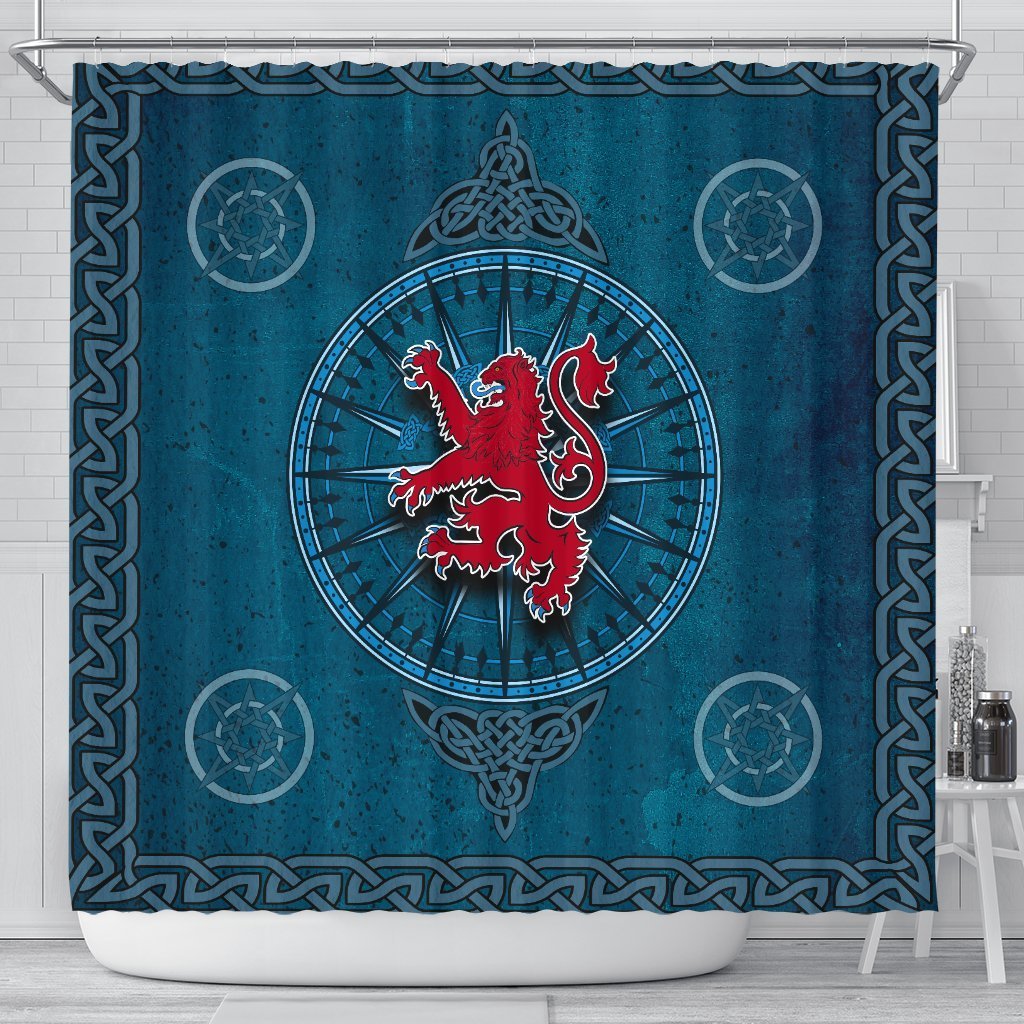 scotland-celtic-shower-curtain-celtic-compass-with-scottish-lion
