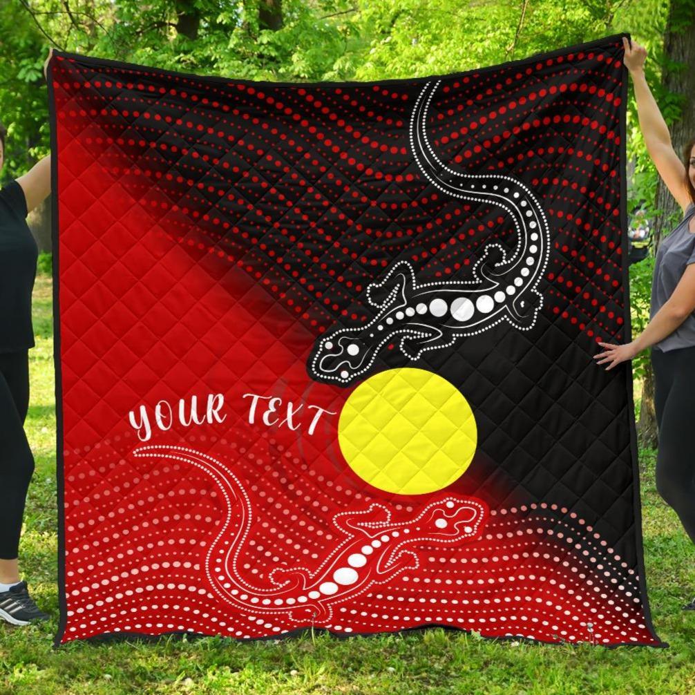 Custom Aboriginal Premium Quilt - Two Indigenous Lizard - Vibe Hoodie Shop