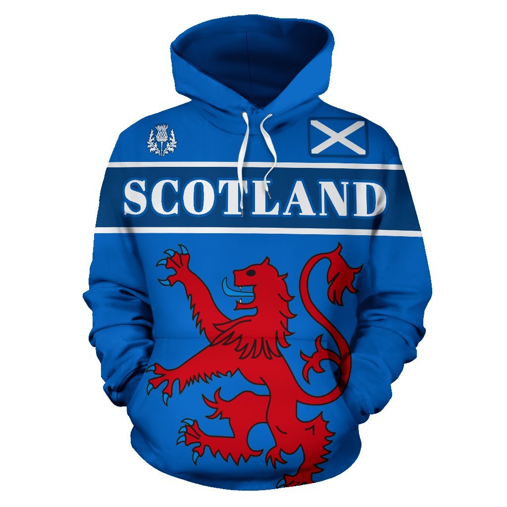 Scotland Lion Thistle Line Style Hoodie - Vibe Hoodie Shop