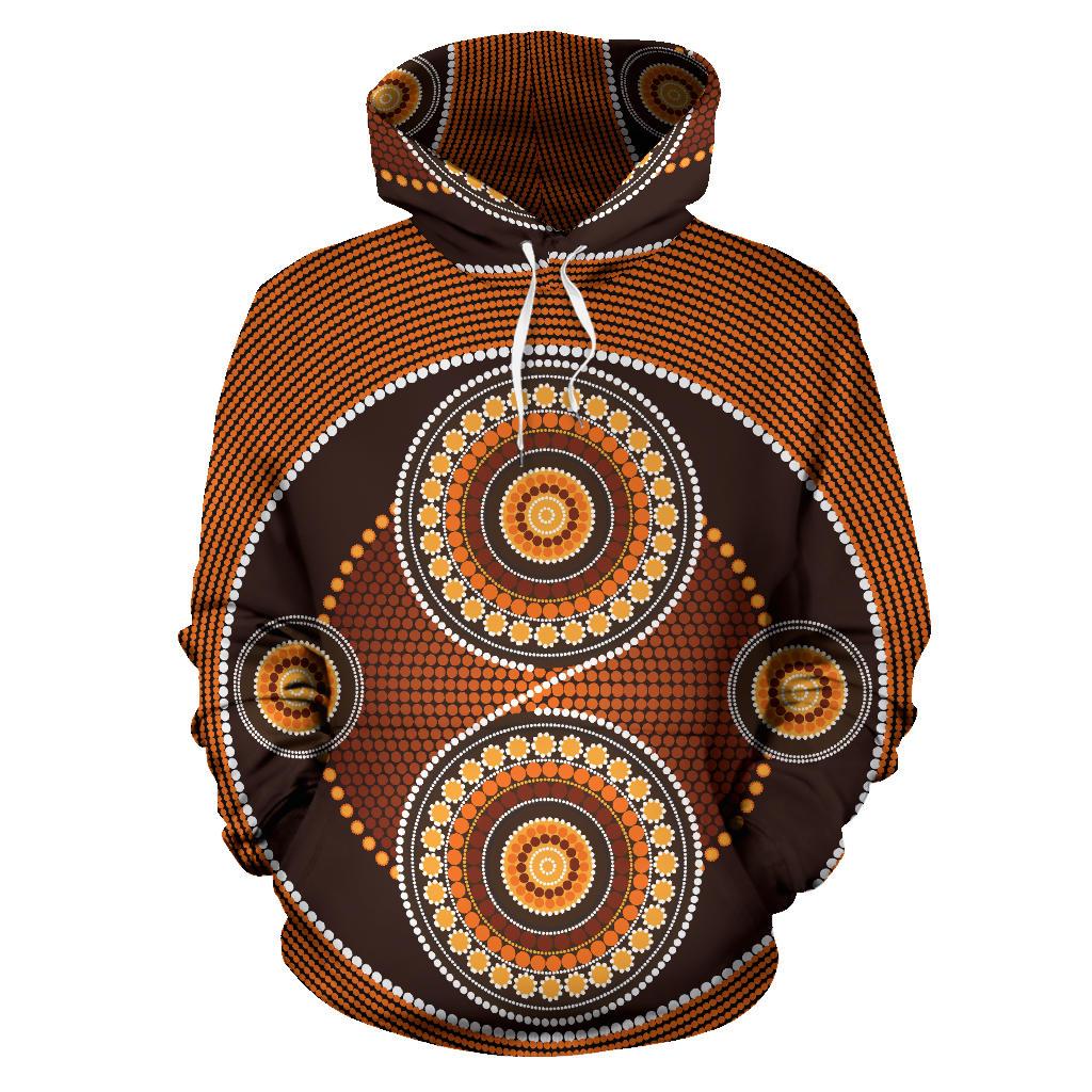 Aboriginal Hoodie, Flowers Art Circle Dot Painting Ver10 - Vibe Hoodie Shop