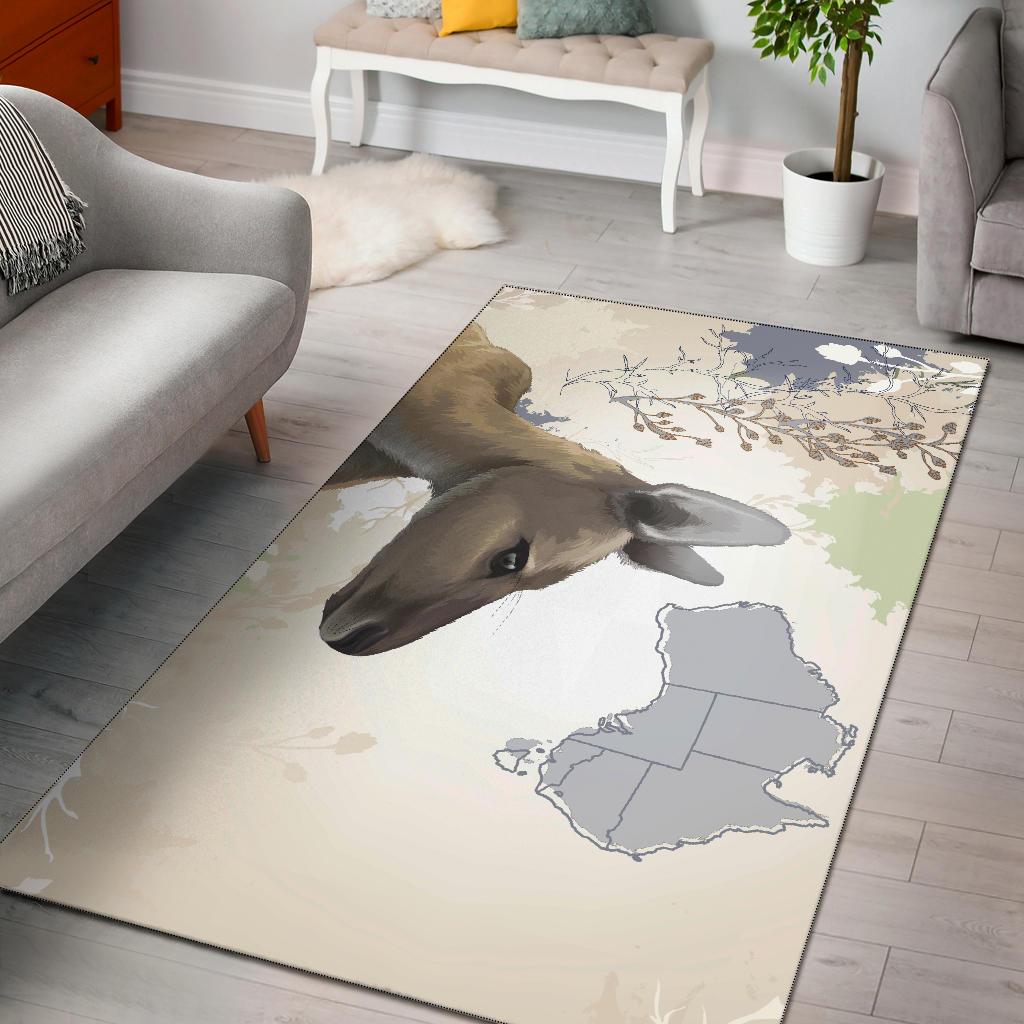 Area Rug - Kangaroo Rug Australia Map Painting - Vibe Hoodie Shop