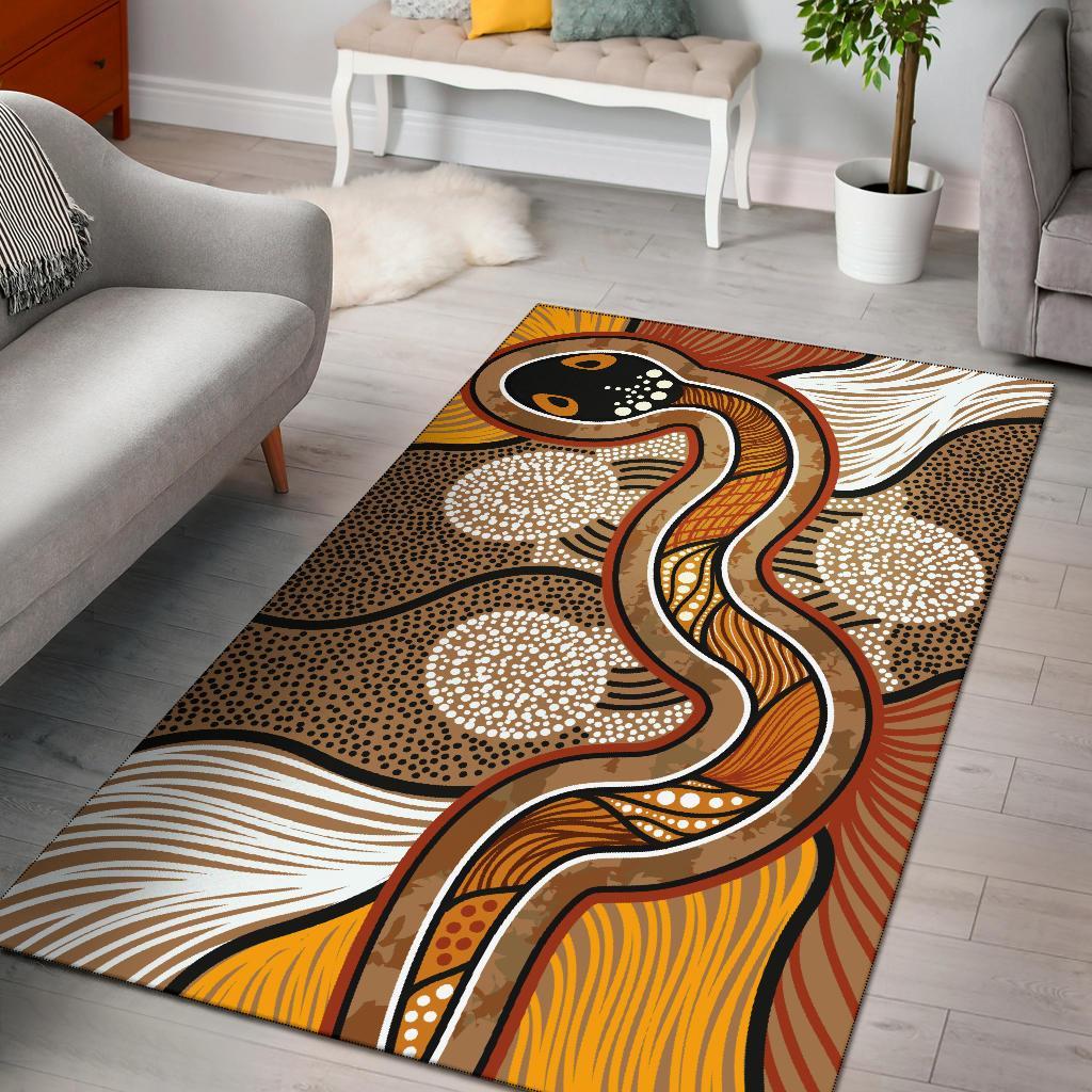 Aboriginal Area Rug - Indigenous Snake Vintage Stye - Vibe Hoodie Shop