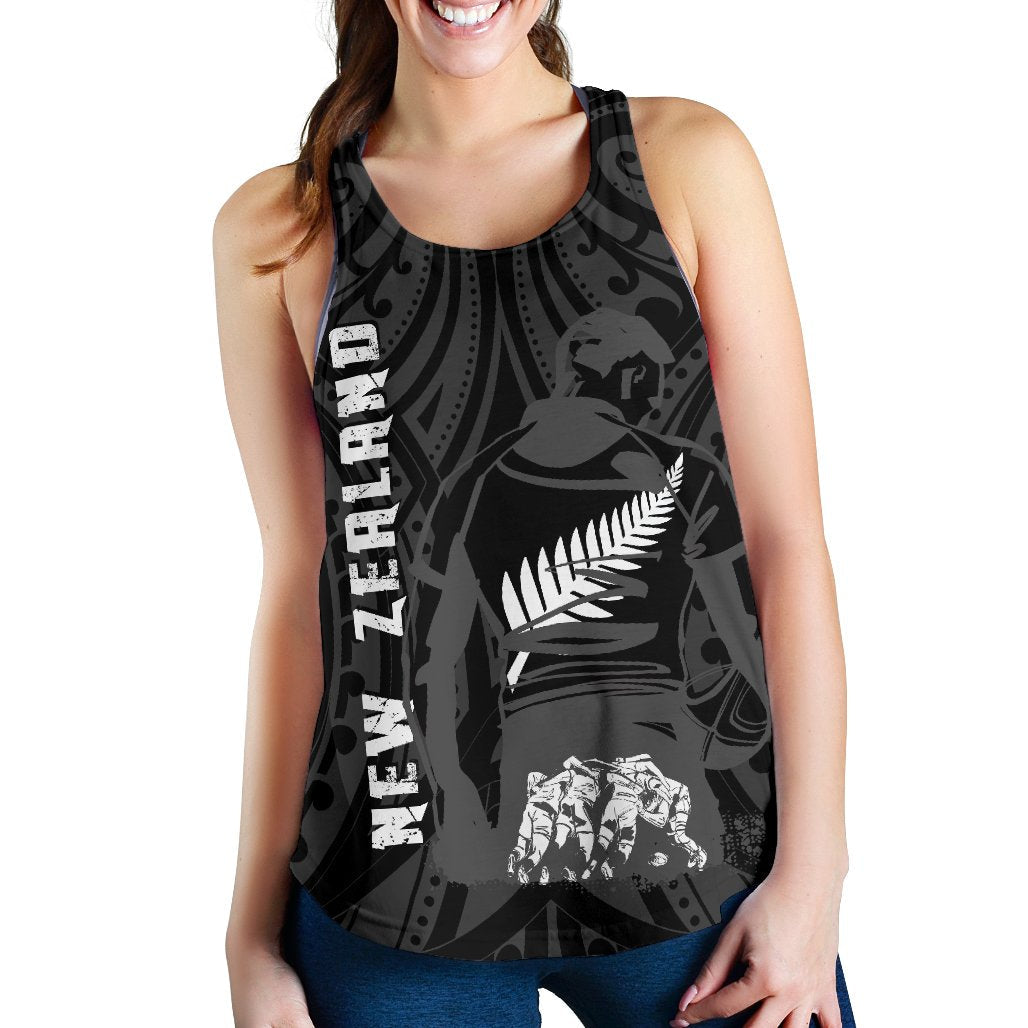 New Zealand Flag Women's Racerback Tank - Rugby Winner - Vibe Hoodie Shop